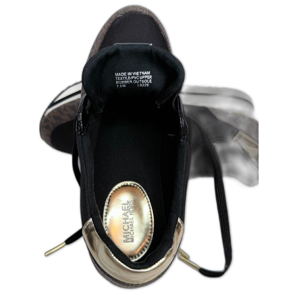 Michael Kors Monique Knit Trainer Running Sneakers Black/Brown Women's Size 7.5M - Picture 7 of 8